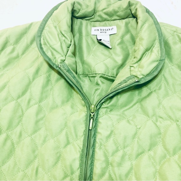 Kim Rogers Polyester Lime Green Petite Medium Quilted Jacket - Picture 1 of 6